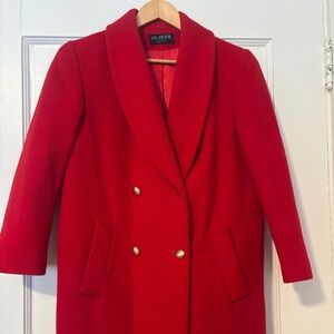 Vintage JG Hook Red 100% Wool Coat